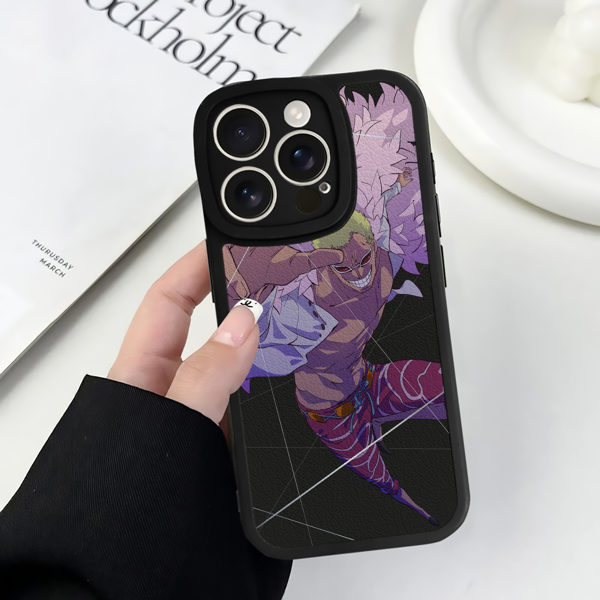 （画像用） ワンピース ONE PIECE 【iPhone 16シリーズ対応】シリコンスマホケース（レザー調） 材質：シリコン